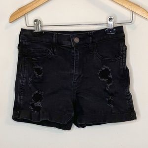 Hollister ripped high rise jean shorts